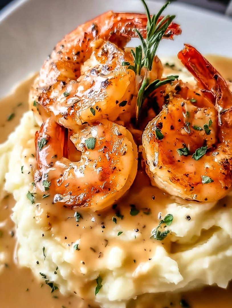 Cremige Knoblauchgarnelen auf Kartoffelpüree image 2