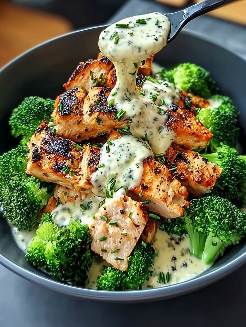 Cremige Knoblauchsoße trifft auf Hähnchen & Brokkoli image 2