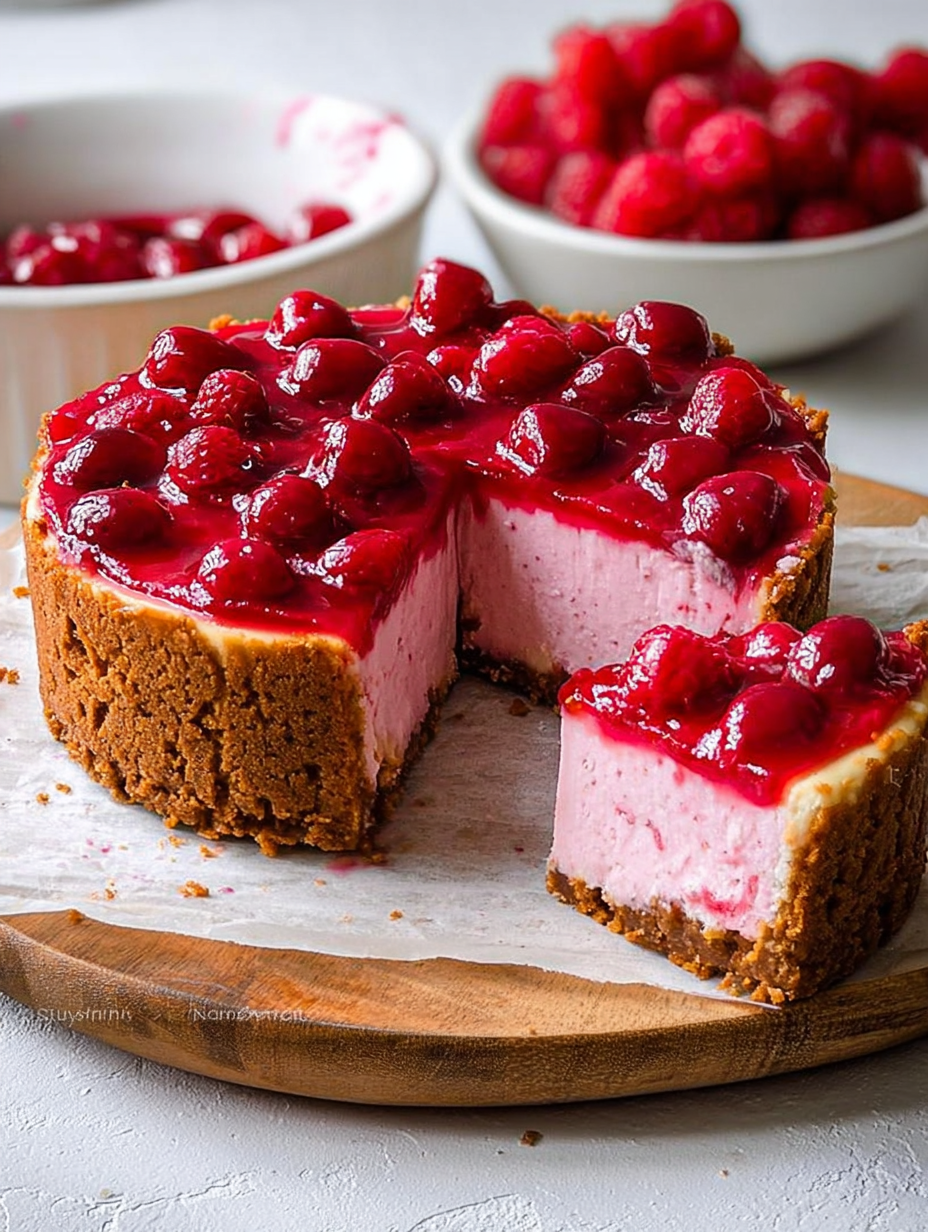 Einfacher gebackener Himbeer-Käsekuchen image 2