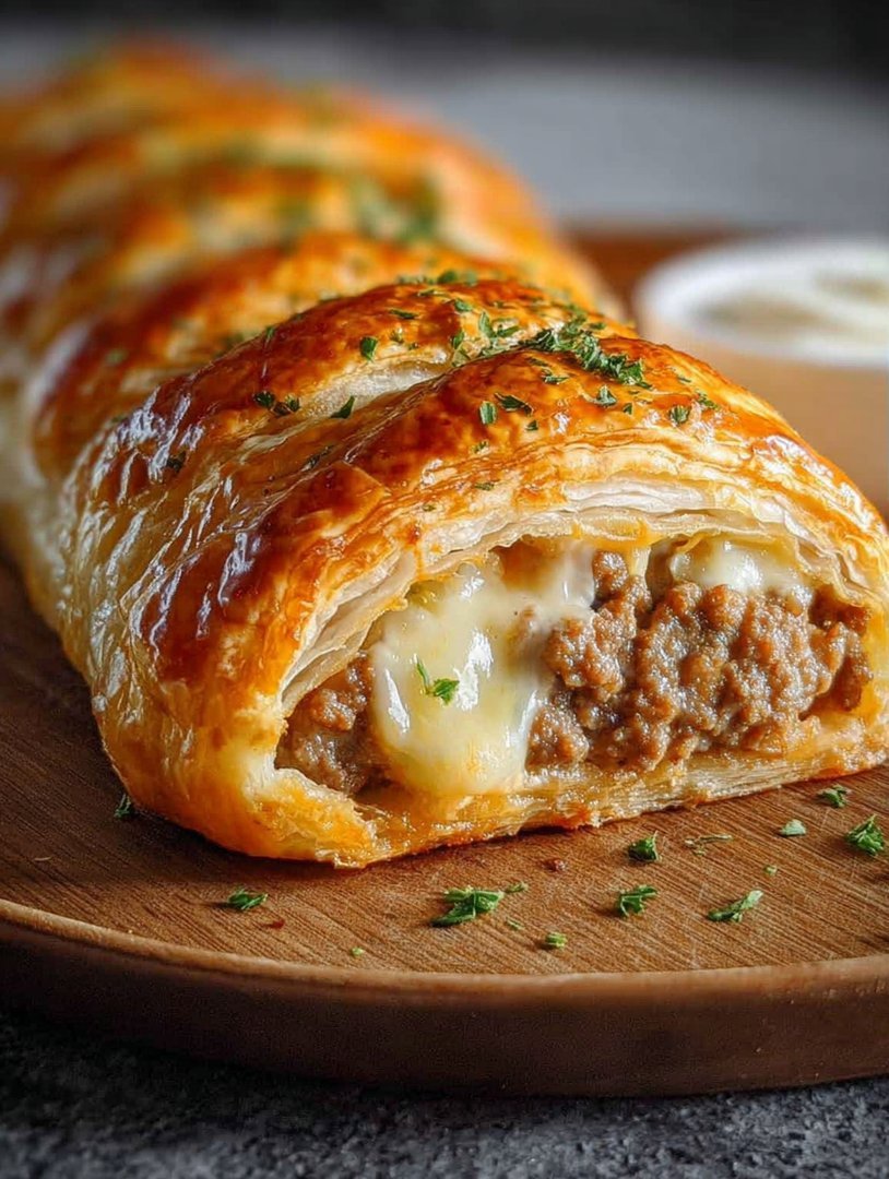 Herzhafte Hackfleisch-Käse-Blätterteig image 2