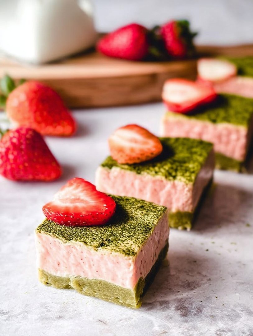 Matcha-Erdbeer-Sahneriegel image 2