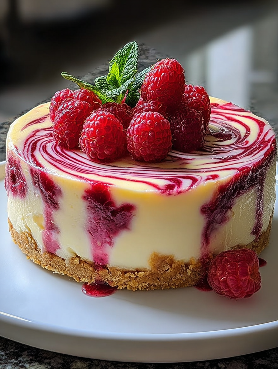 Rezept für atemberaubenden weißen Schokoladen-Himbeer-Käsekuchen image 2