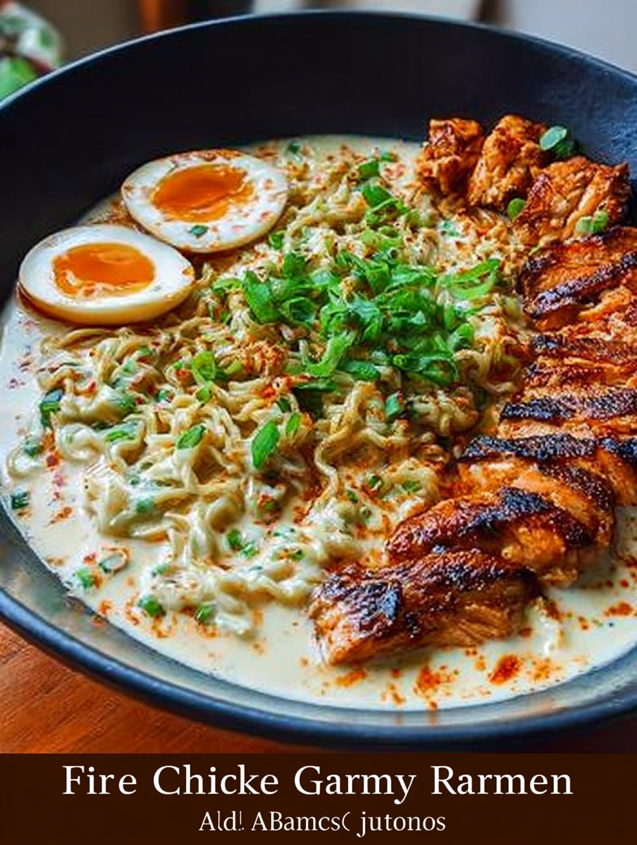 Scharfe Hühner-Ramen mit cremiger Knoblauchsauce image 2