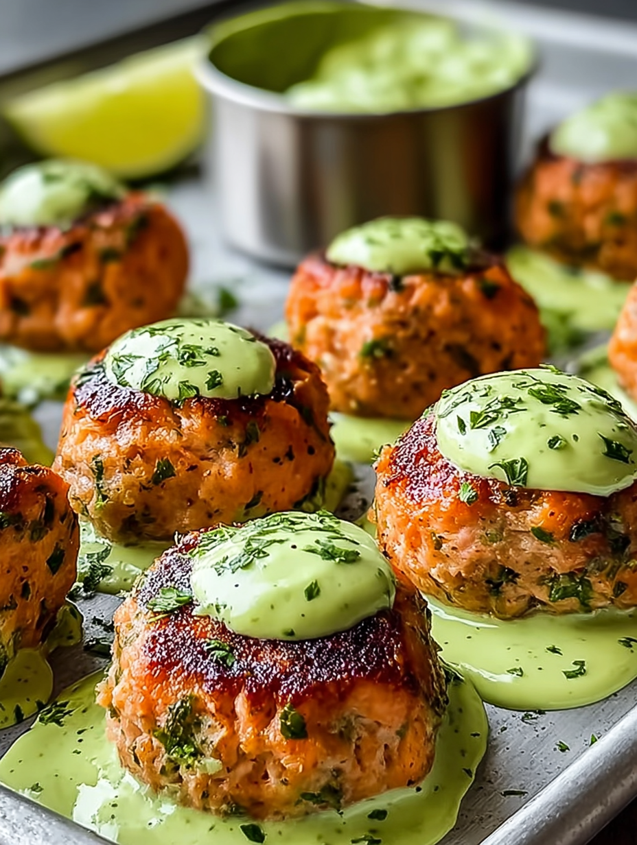 Gebackene Lachs-Frikadellen mit cremiger Avocadosauce image 2