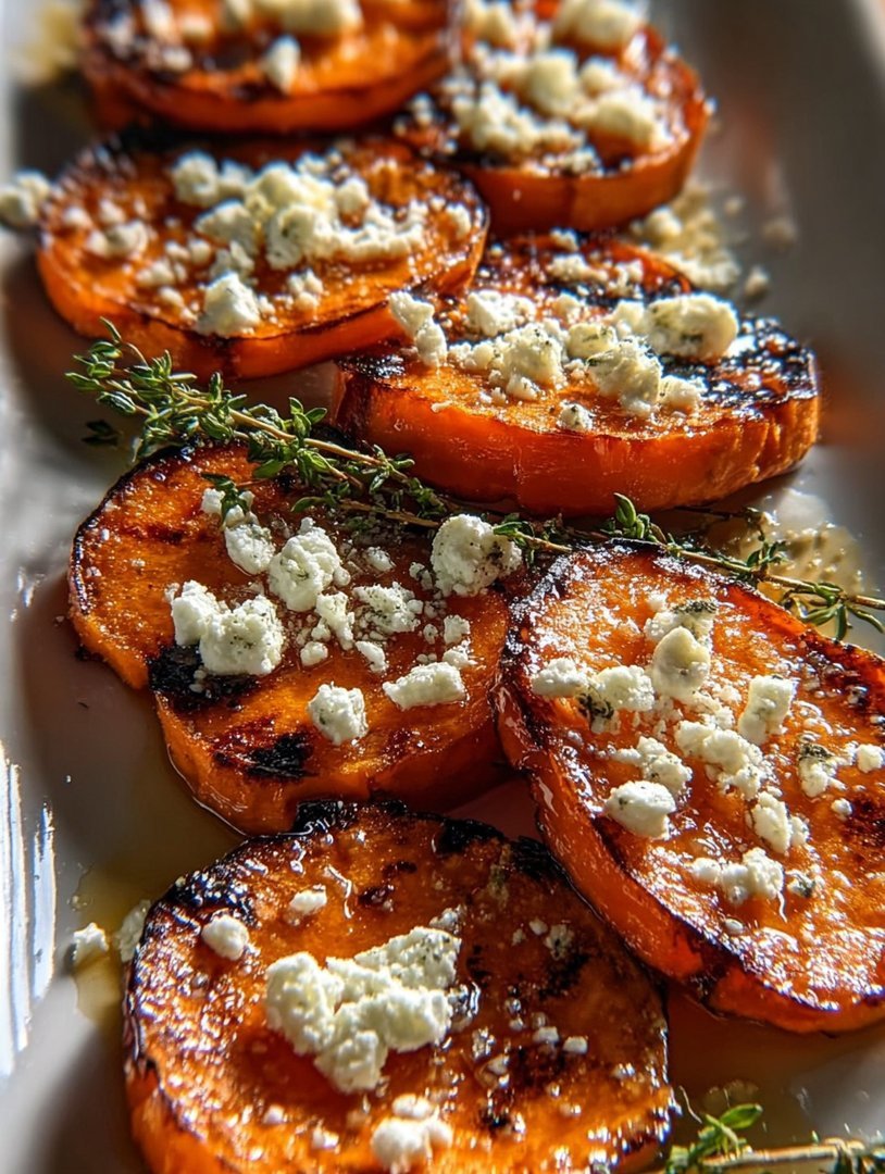 Geröstete Süßkartoffelscheiben mit Honig und Feta image 2