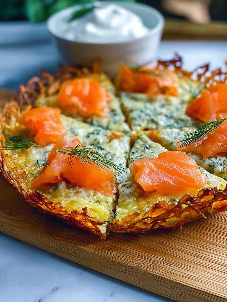 Kartoffelpizza mit geräuchertem Lachs image 2