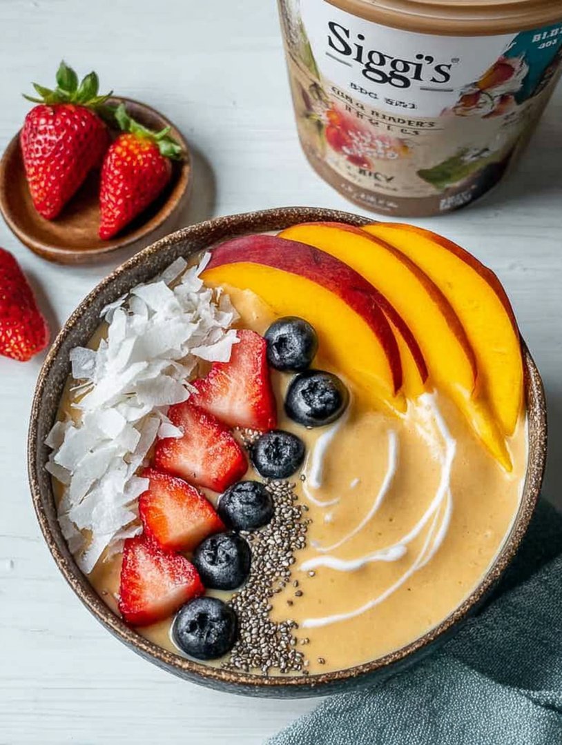 Pfirsich-Sahne-Smoothie-Bowl image 2