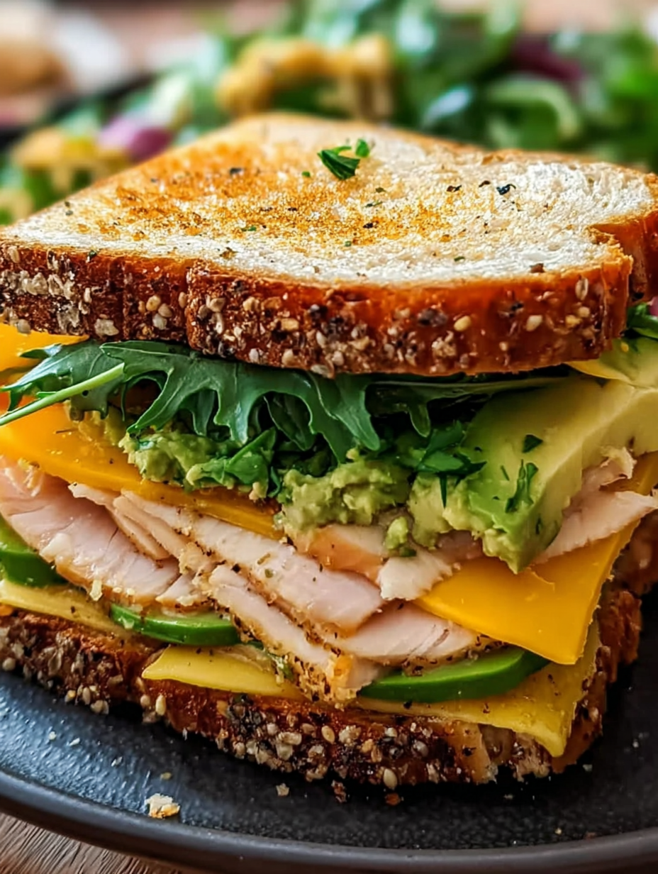 Truthahn-Avocado-Sandwich mit Honig-Senf-Geschmack. image 2