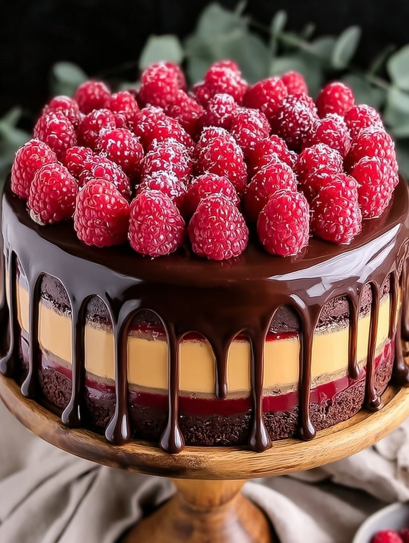 Himbeer-Rubin-Schokoladen-Drip-Cake image 2