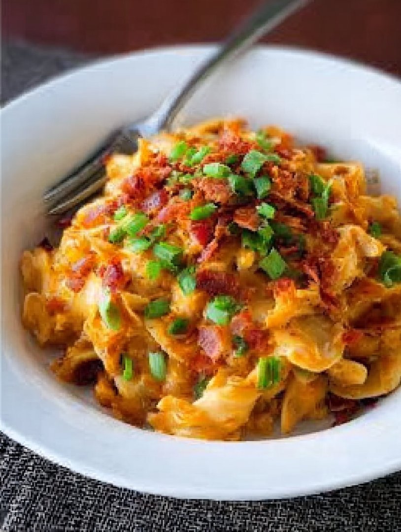 Pasta mit Kürbis, Truthahnspeck und karamellisierten Zwiebeln image 2